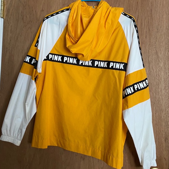 PINK yellow and white windbreaker size XS - Picture 2 of 2